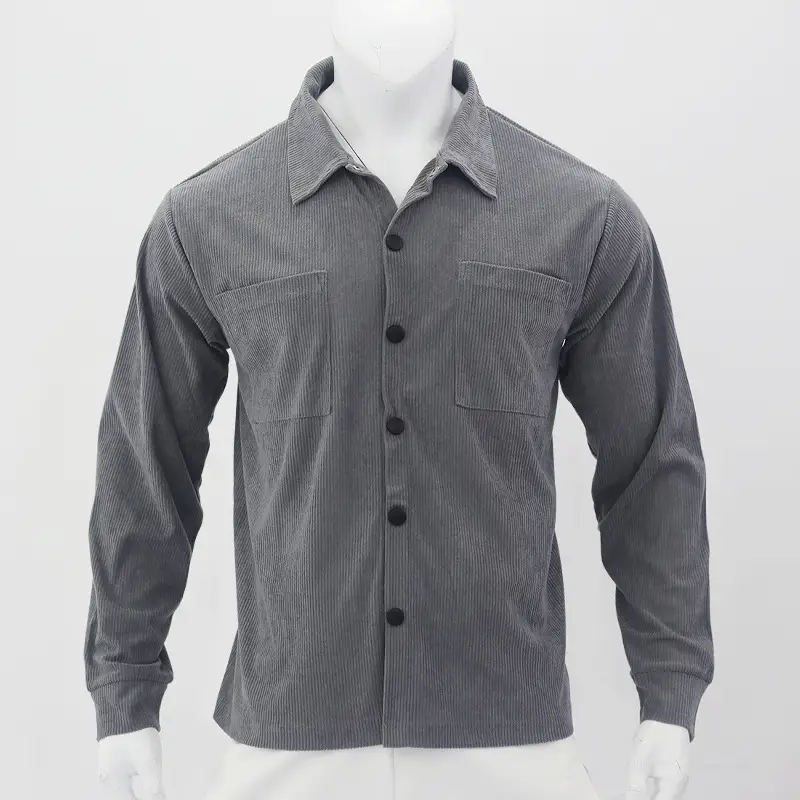 Men's Slim Fit Corduroy Shirt 2024 Multi Color — feature 9