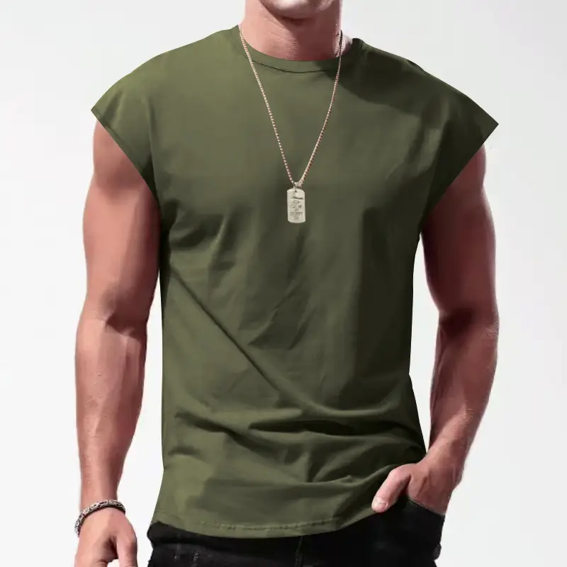 Men Sleeveless Vests Gray 2024 Summer Casual Wear - Image 8