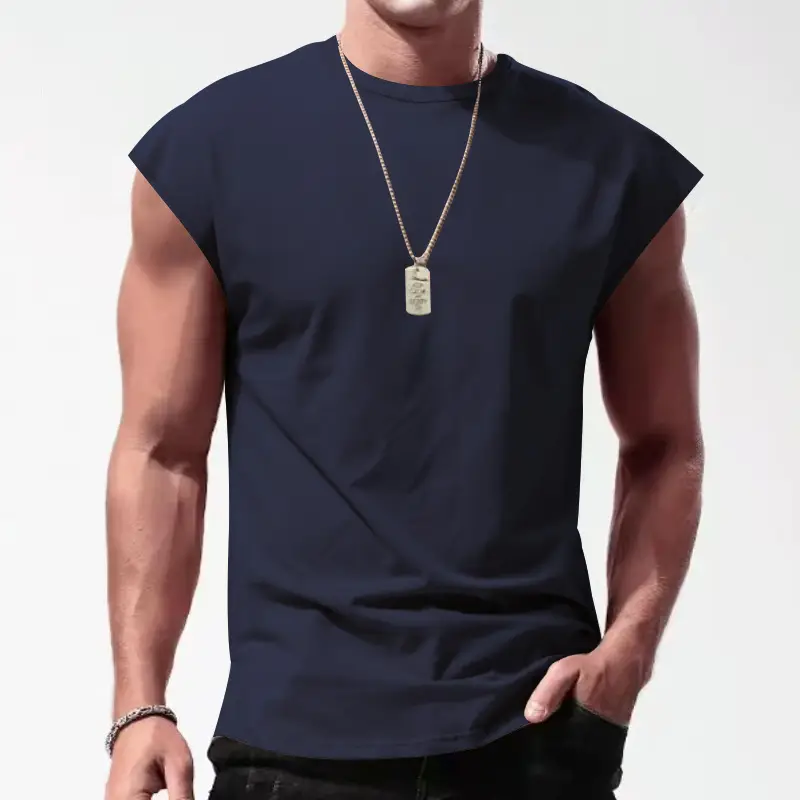 Men Sleeveless Vests Gray 2024 Summer Casual Wear - Image 9