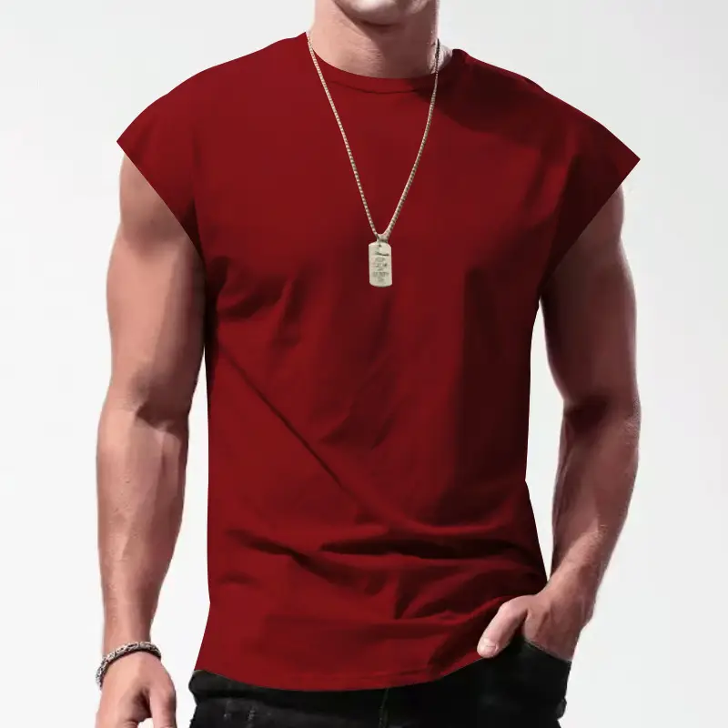 Men Sleeveless Vests Gray 2024 Summer Casual Wear — feature 17