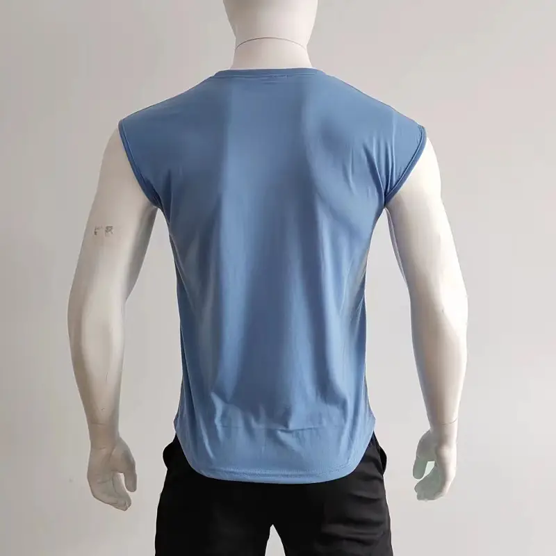 Men Sleeveless Vests Gray 2024 Summer Casual Wear — feature 22