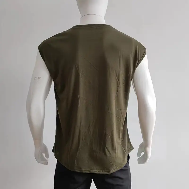 Men Sleeveless Vests Gray 2024 Summer Casual Wear — feature 26