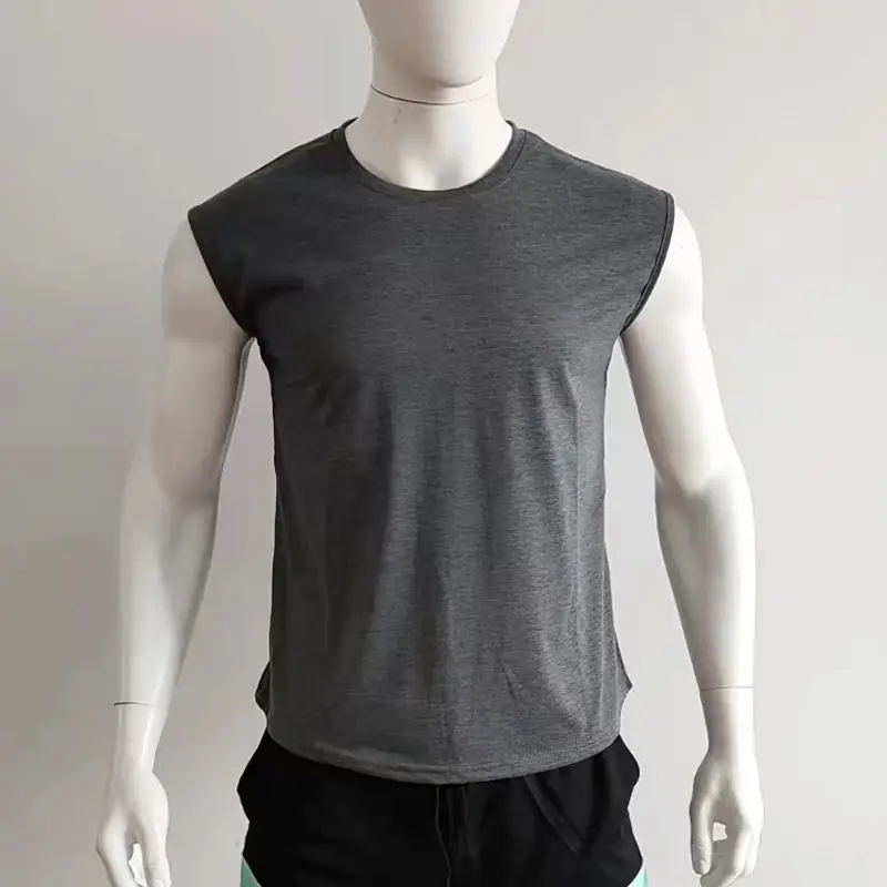 Men Sleeveless Vests Gray 2024 Summer Casual Wear — feature 27