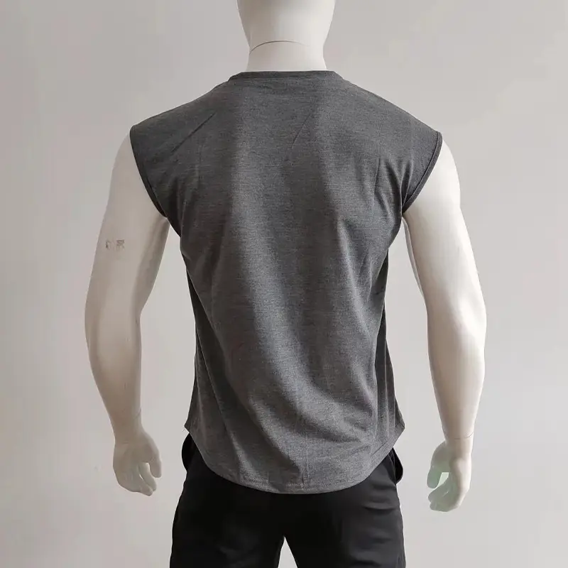 Men Sleeveless Vests Gray 2024 Summer Casual Wear — feature 28