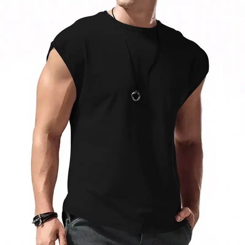 Men Sleeveless Vests Gray 2024 Summer Casual Wear — feature 9