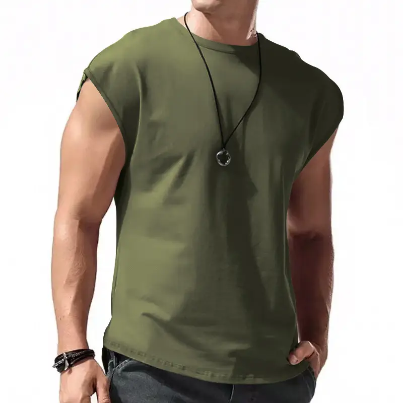 Men Sleeveless Vests Gray 2024 Summer Casual Wear - Image 2