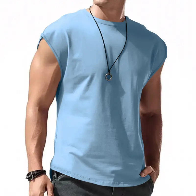 Men Sleeveless Vests Gray 2024 Summer Casual Wear - Image 3