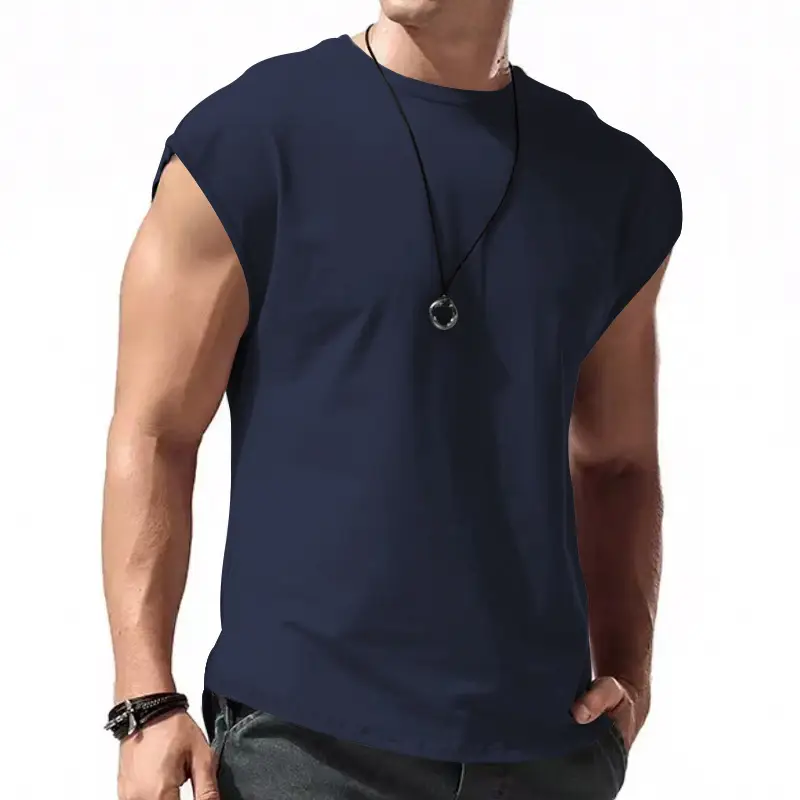 Men Sleeveless Vests Gray 2024 Summer Casual Wear - Image 5
