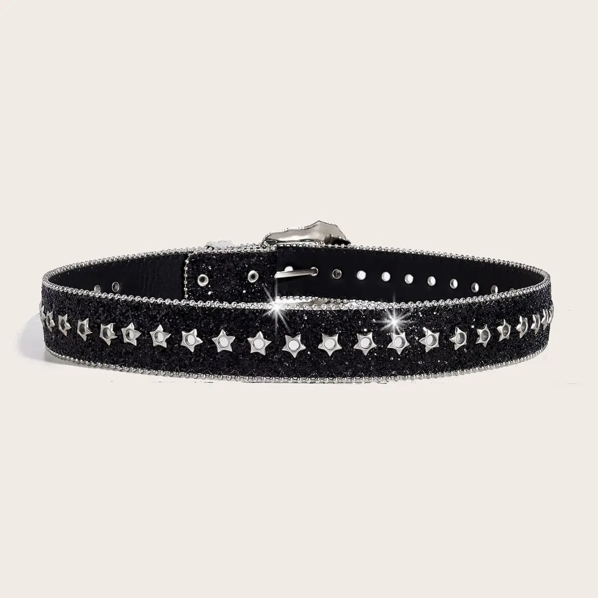 Silver Star Shining Belt for Women Vintage Decorative - Image 5