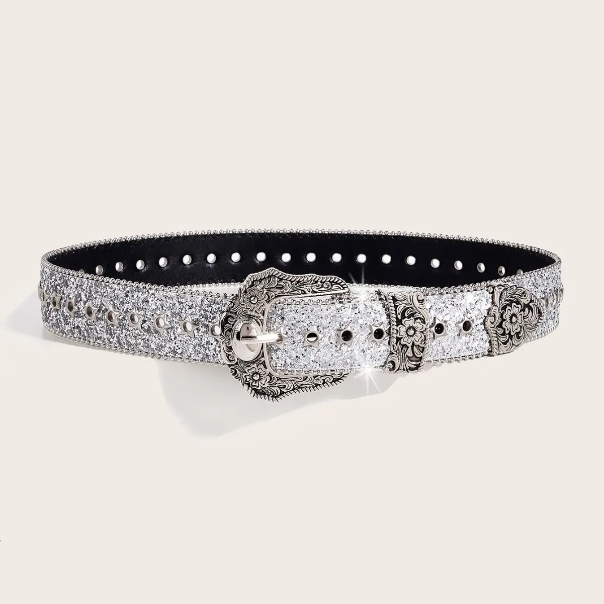 Silver Star Shining Belt for Women Vintage Decorative - Image 6