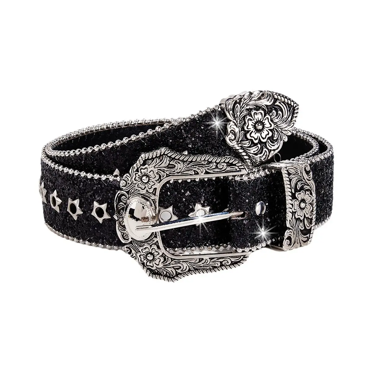 Silver Star Shining Belt for Women Vintage Decorative - Image 7