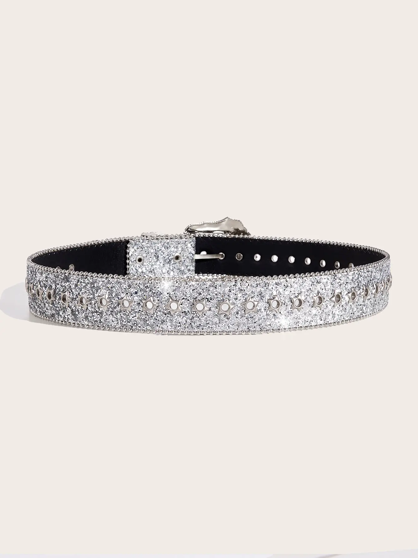 Silver Star Shining Belt for Women Vintage Decorative — feature 4