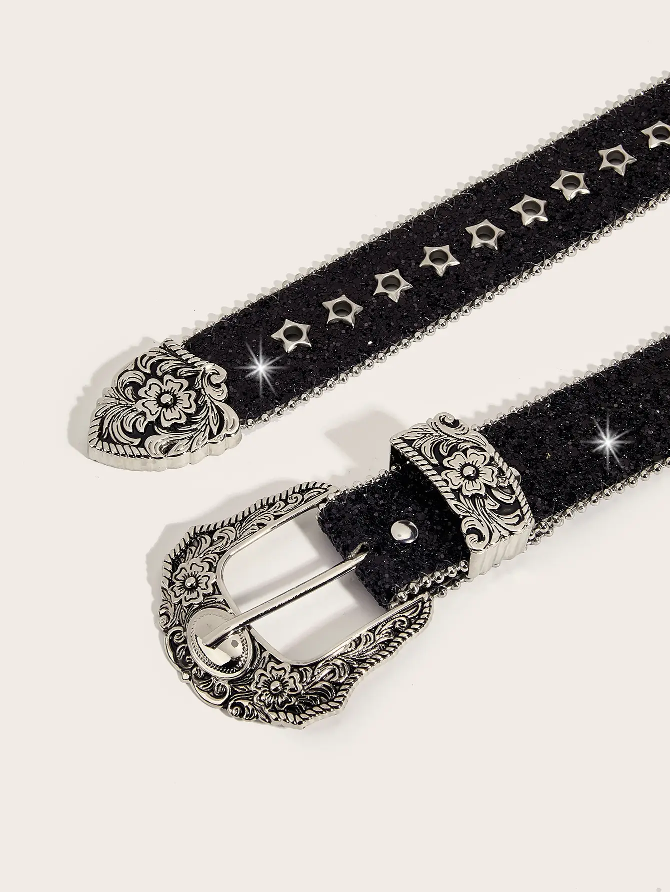 Silver Star Shining Belt for Women Vintage Decorative — feature 6