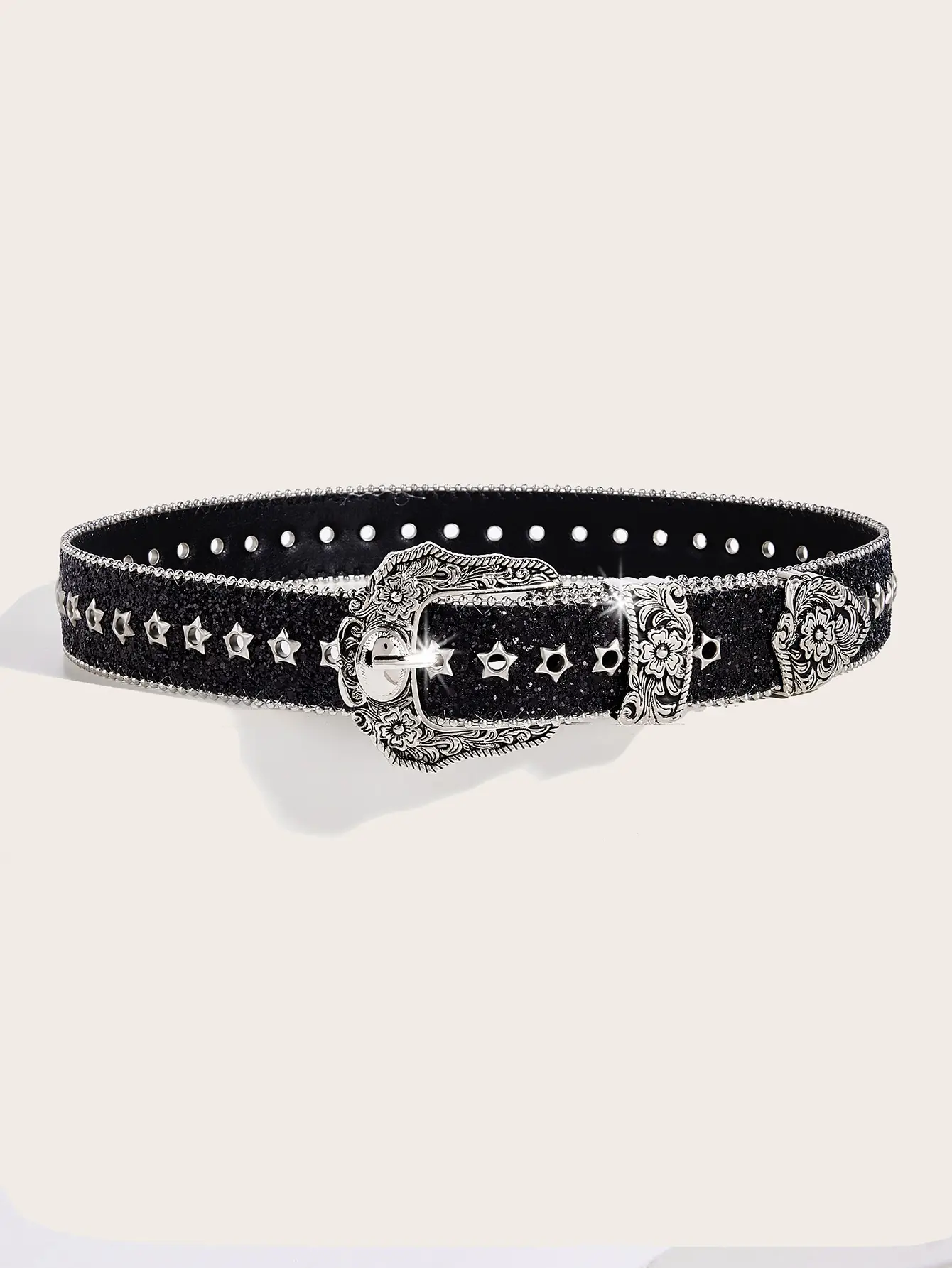 Silver Star Shining Belt for Women Vintage Decorative — feature 7
