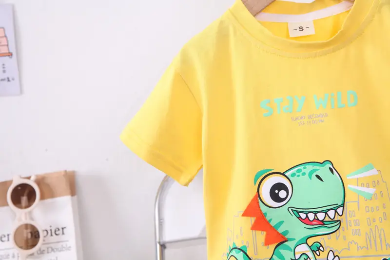 Children's 2Pc Short Sleeve T-Shirt & Shorts Set White Blue Summer 2024 — feature 10