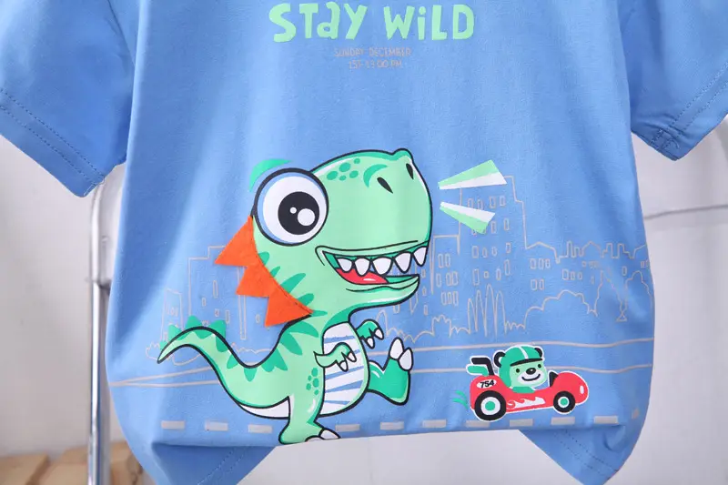 Children's 2Pc Short Sleeve T-Shirt & Shorts Set White Blue Summer 2024 — feature 15