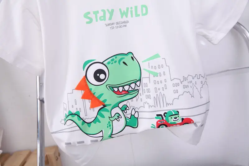 Children's 2Pc Short Sleeve T-Shirt & Shorts Set White Blue Summer 2024 — feature 5