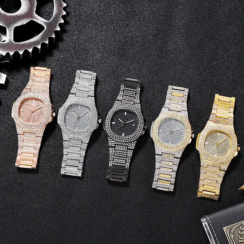 Gypsophila Rhinestone Quartz Watch for Men Women Full Diamond Belt - Image 7