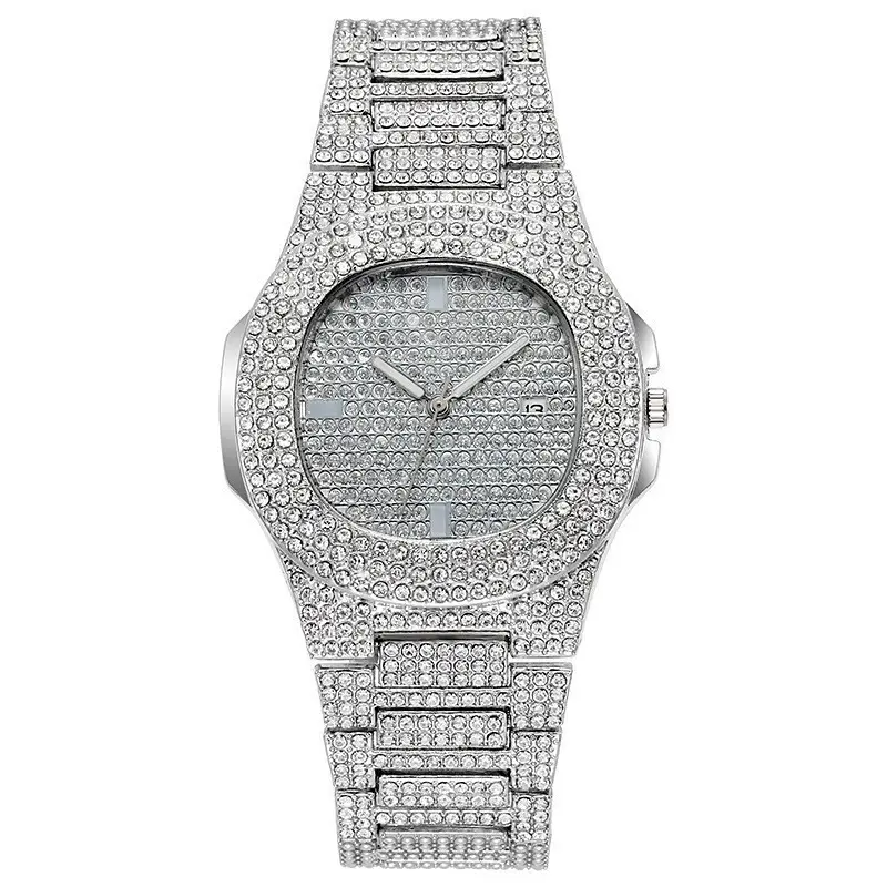 Gypsophila Rhinestone Quartz Watch for Men Women Full Diamond Belt - Image 10