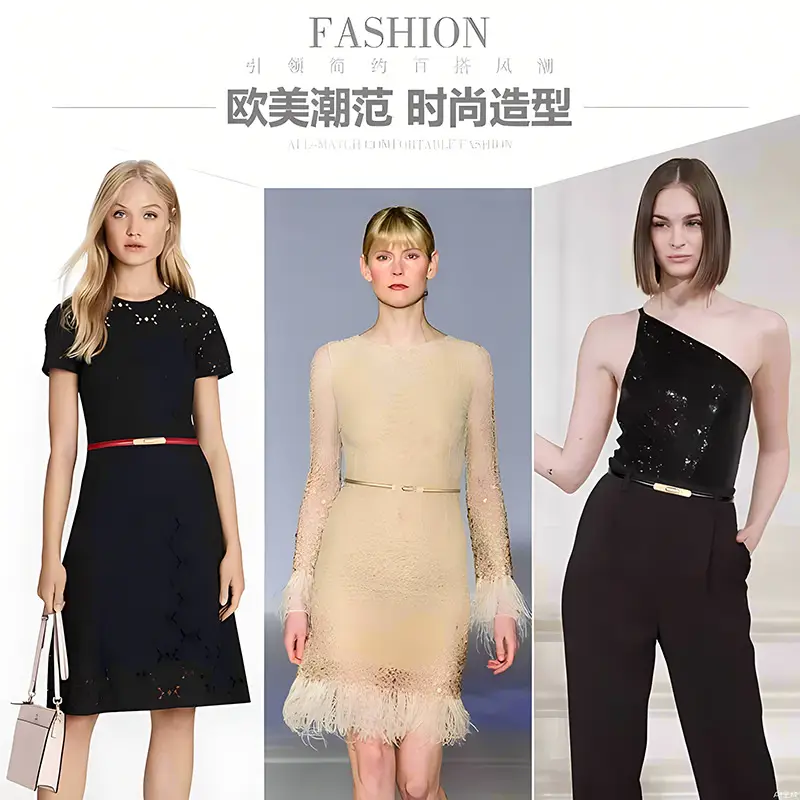 Women's Thin Leather Belt with Gold Clasp