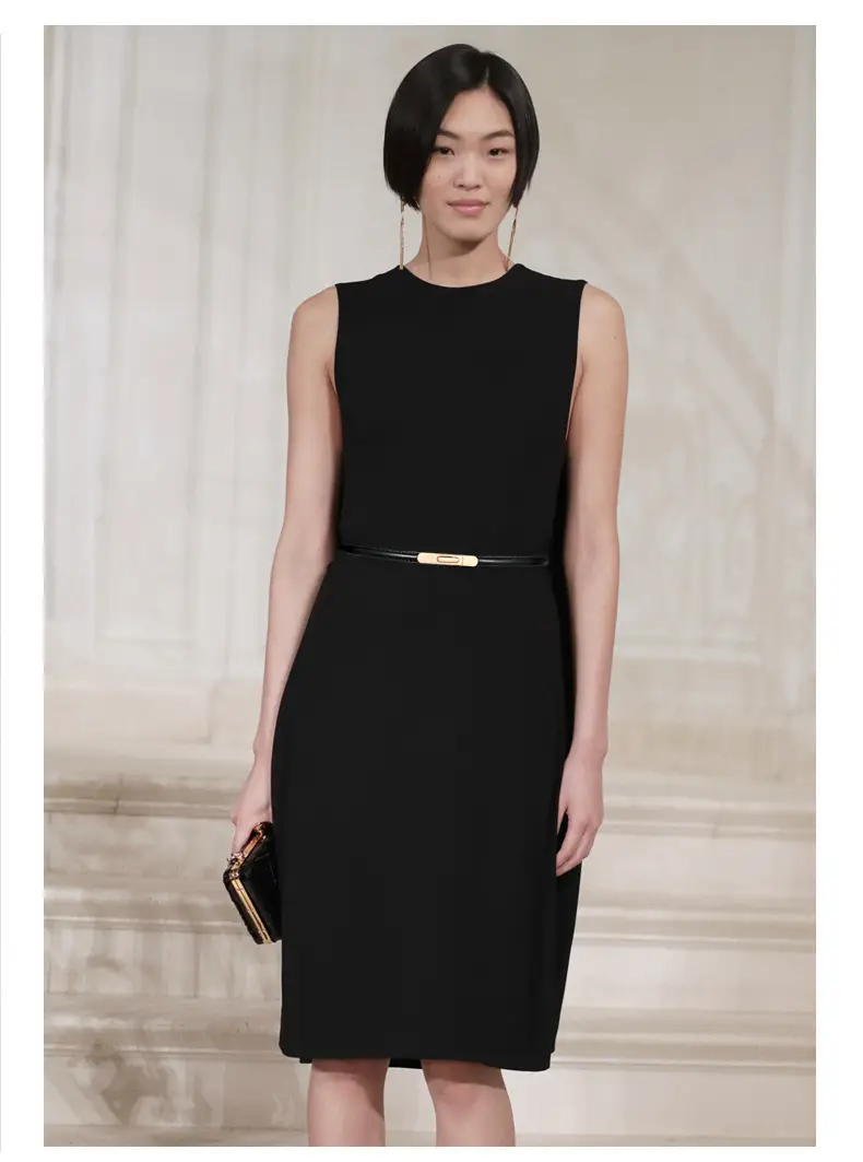 Women's Thin Leather Belt with Gold Clasp — feature 8