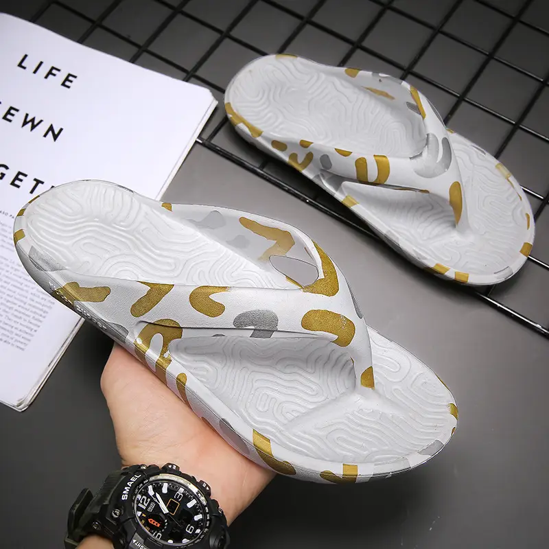 Men's Black Graffiti Flip Flops Wholesale Summer - Image 8