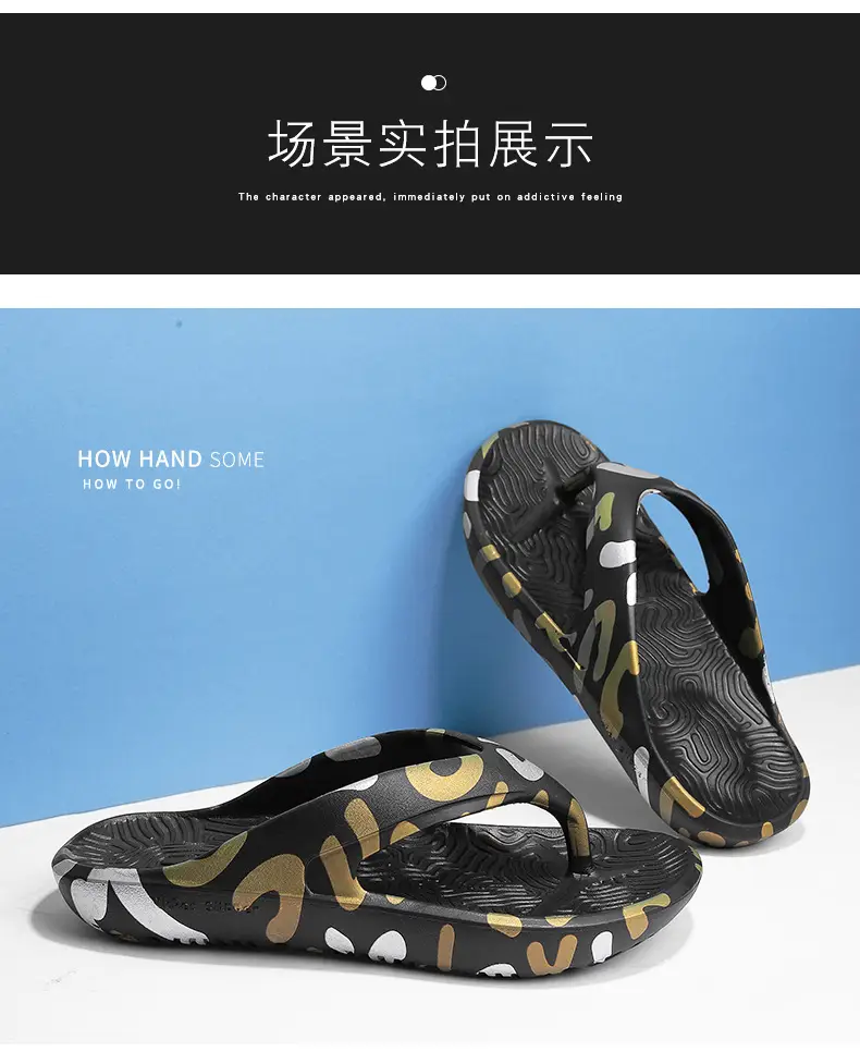 Men's Black Graffiti Flip Flops Wholesale Summer — feature 18