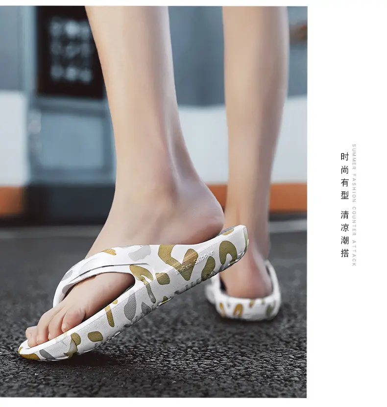 Men's Black Graffiti Flip Flops Wholesale Summer — feature 9