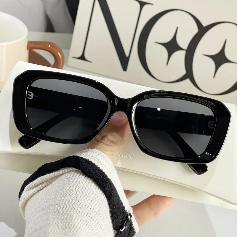 European American Square Sunglasses Women Men High End Black - Image 6