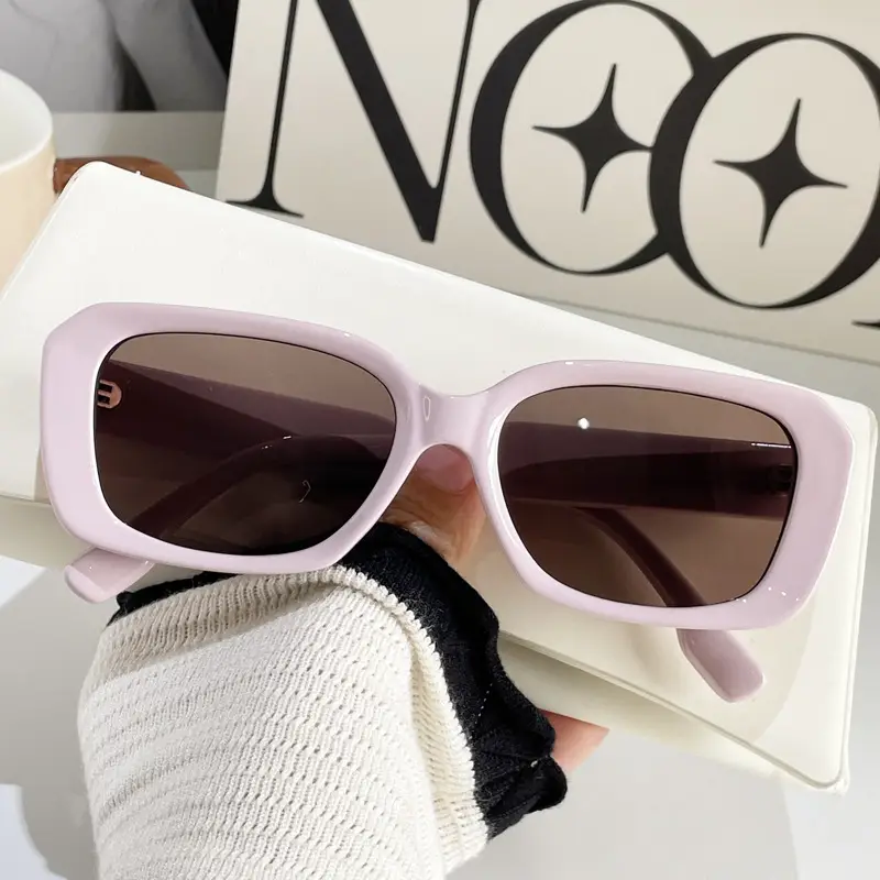 European American Square Sunglasses Women Men High End Black - Image 7