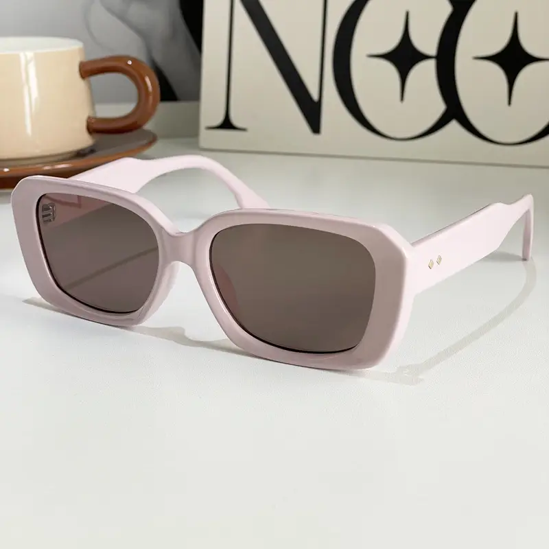 European American Square Sunglasses Women Men High End Black - Image 2