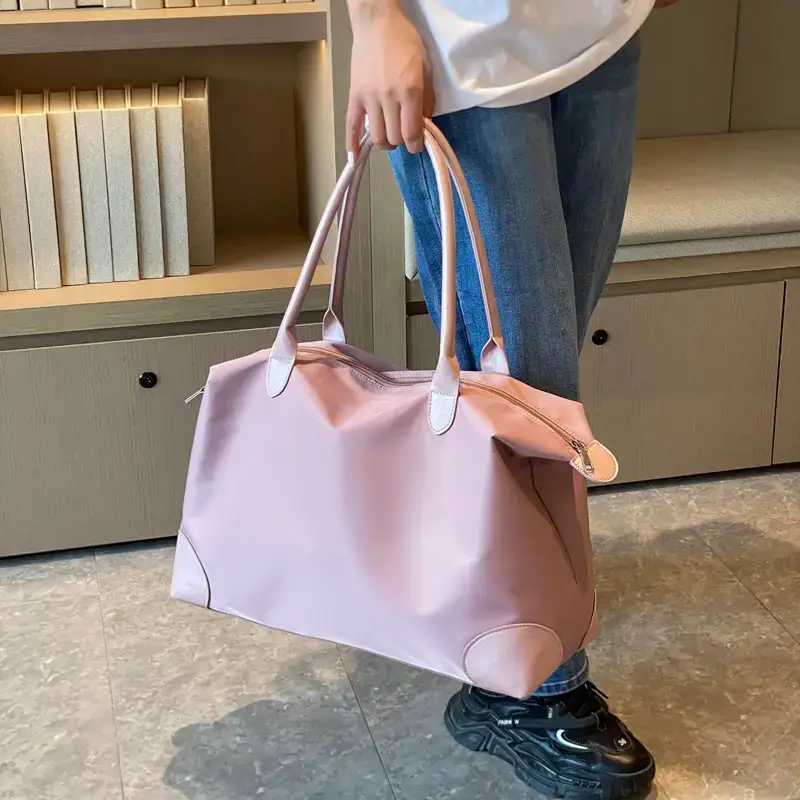 Women's Pink Waterproof Shoulder Bag Large Capacity - Image 8