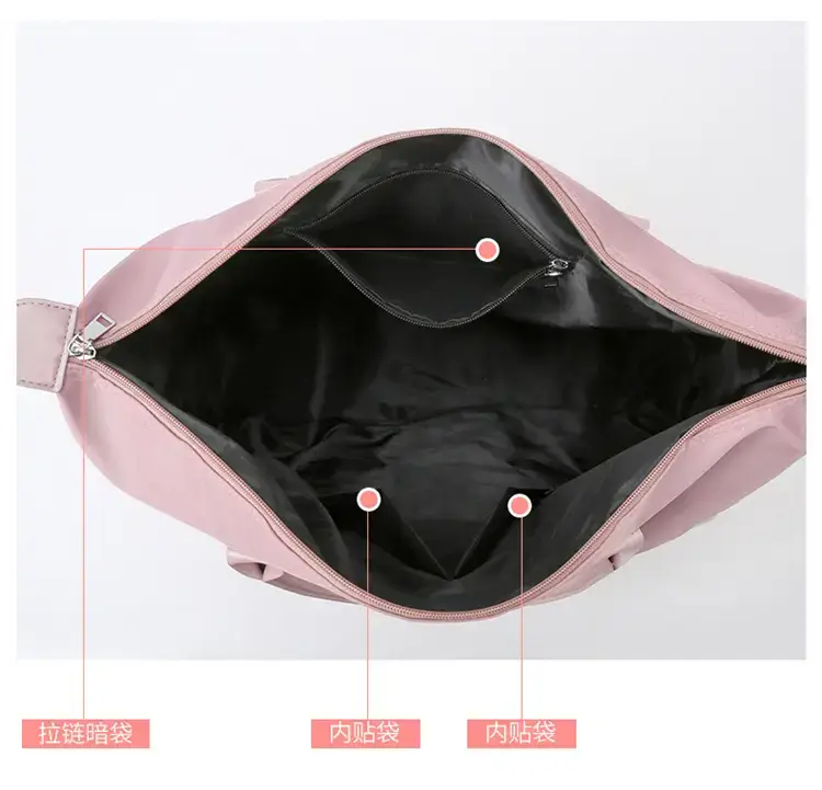 Women's Pink Waterproof Shoulder Bag Large Capacity — feature 11