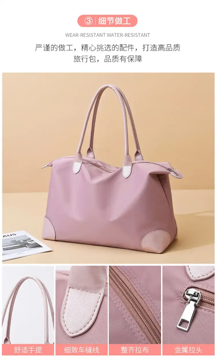 Women's Pink Waterproof Shoulder Bag Large Capacity — feature 12