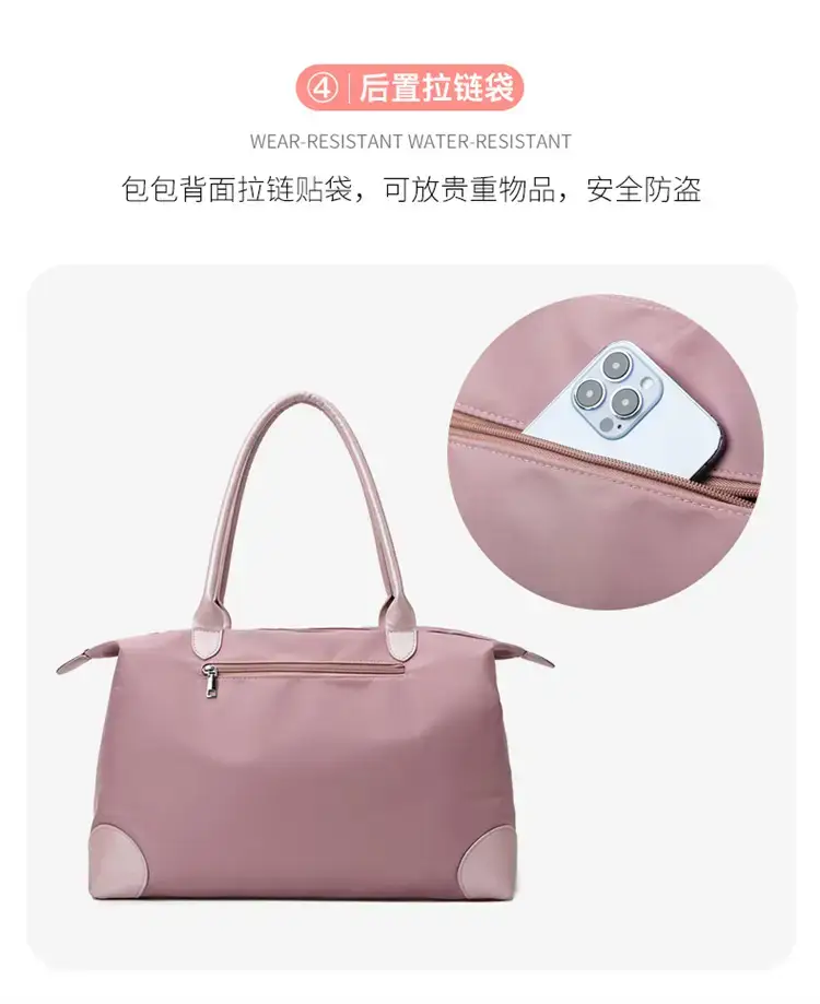 Women's Pink Waterproof Shoulder Bag Large Capacity — feature 13