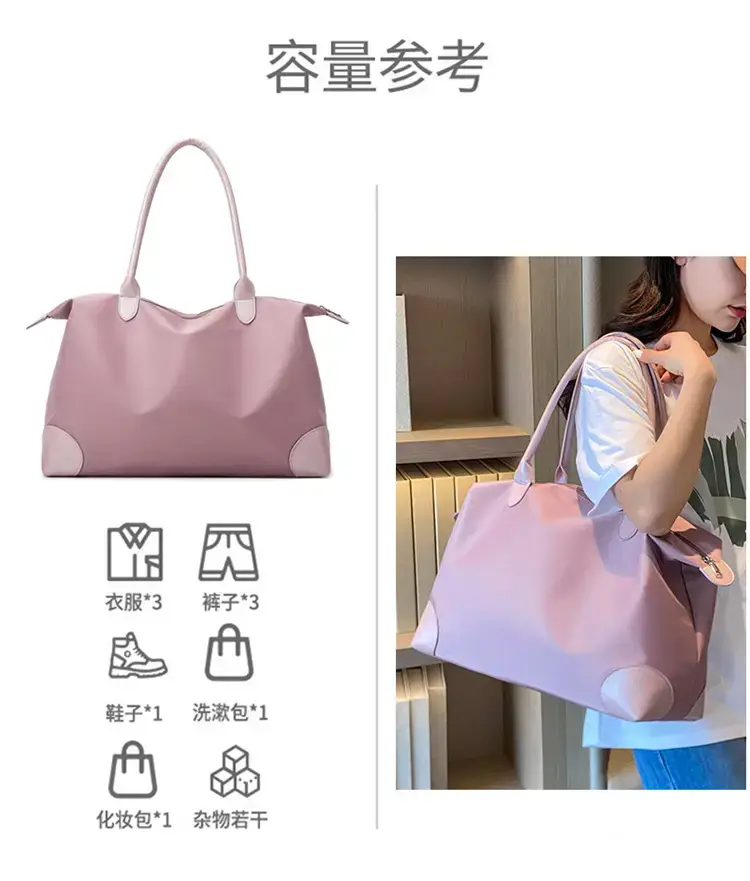 Women's Pink Waterproof Shoulder Bag Large Capacity — feature 8