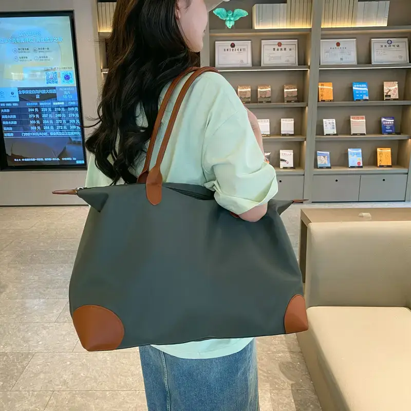Women's Pink Waterproof Shoulder Bag Large Capacity - Image 5