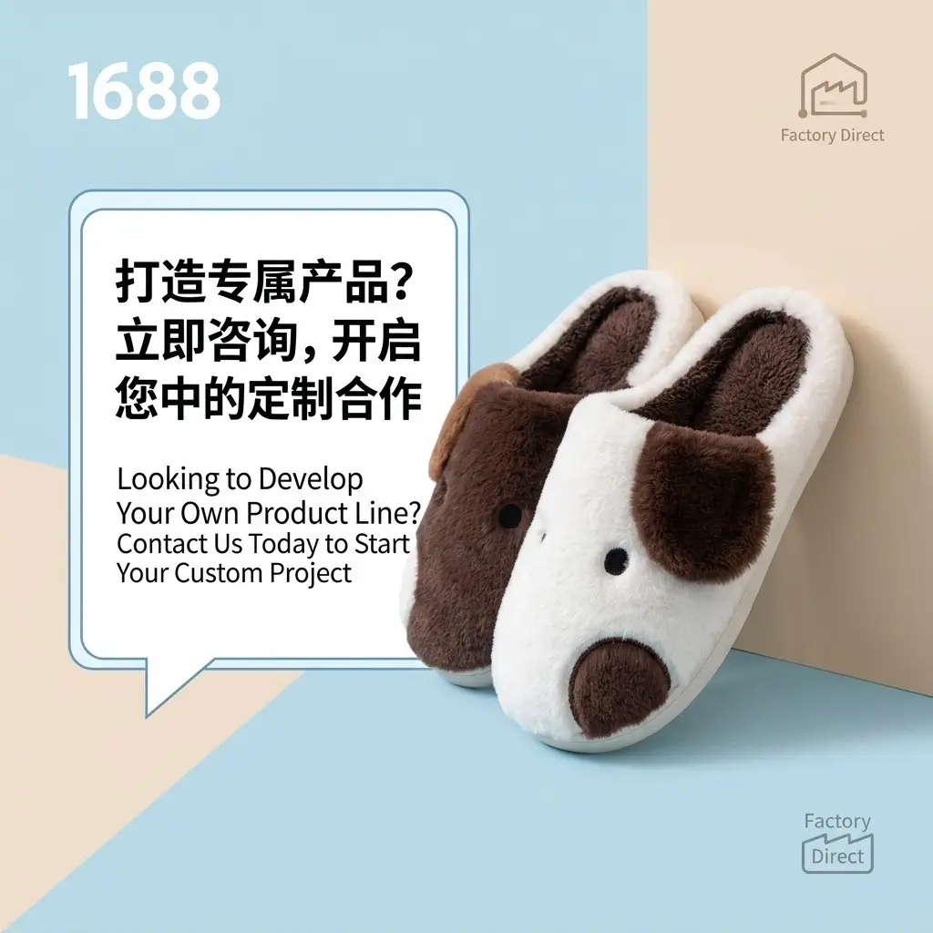 Source Factory Cartoon Cute Little Dog Cotton Slippers for Autumn and Winter Home Use, Warm and Non-Slip Plush Cotton Slippers, Direct Supply Wholesale — feature 8