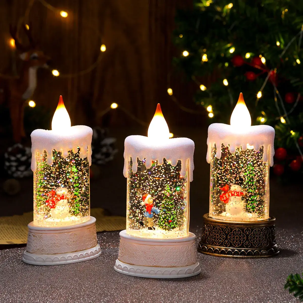 Christmas Water Injection Candle Lamp with LED Light - Image 10