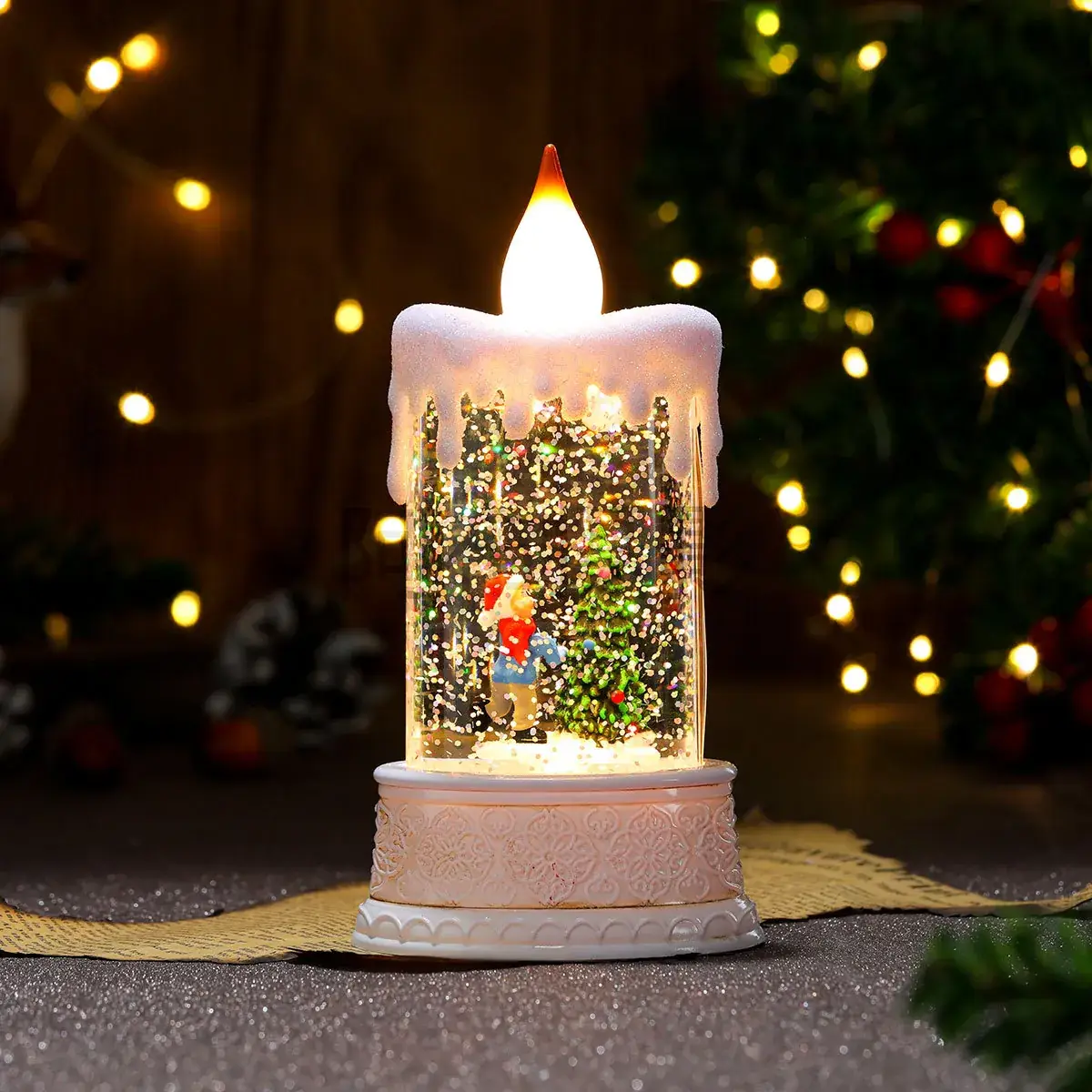 Christmas Water Injection Candle Lamp with LED Light - Image 5