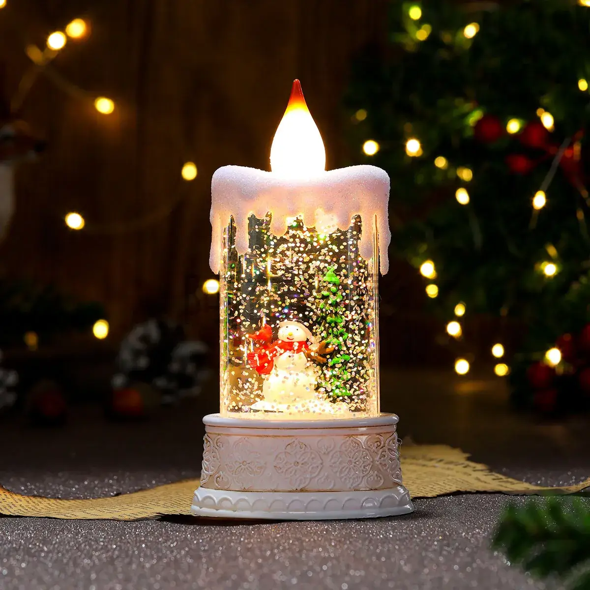 Christmas Water Injection Candle Lamp with LED Light - Image 6