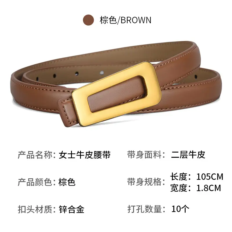 Winter Clearance Genuine Leather Belt Black Brown Brown - Image 6