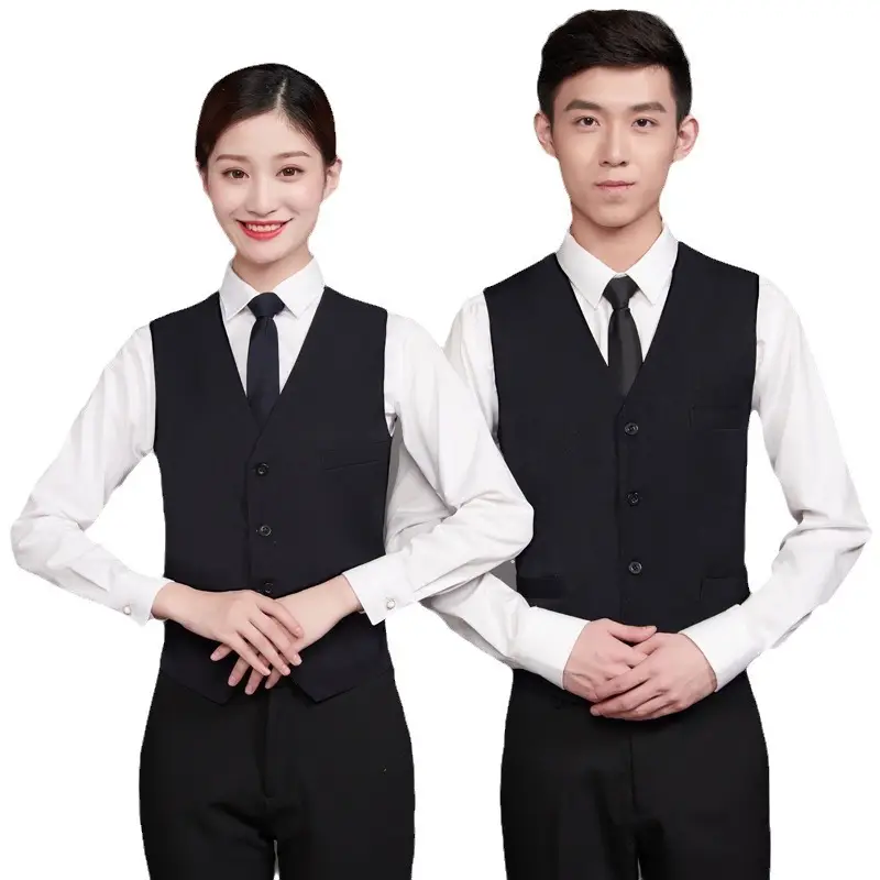 Men & Women Black Vest with Logo Back Design - Image 16
