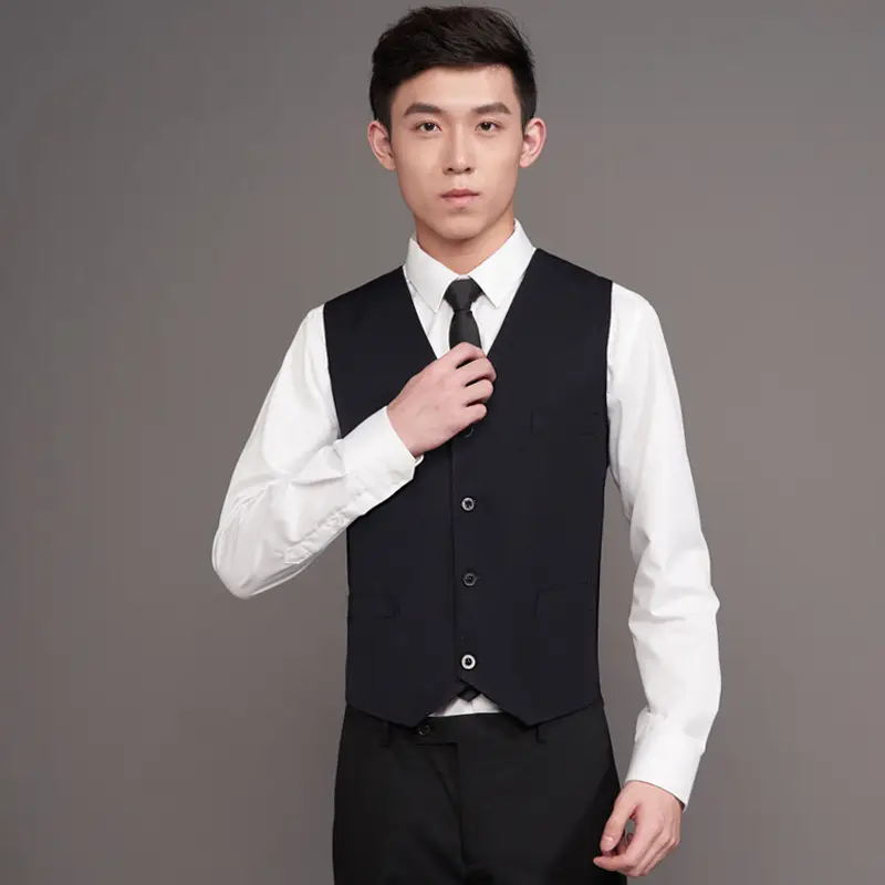 Men & Women Black Vest with Logo Back Design - Image 2