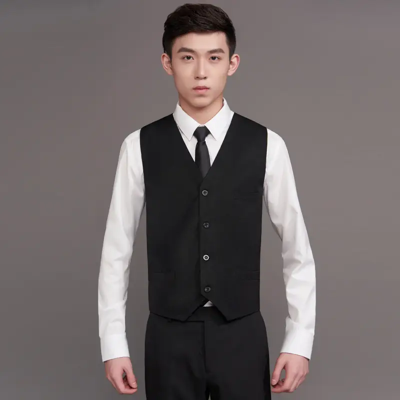 Men & Women Black Vest with Logo Back Design - Image 4