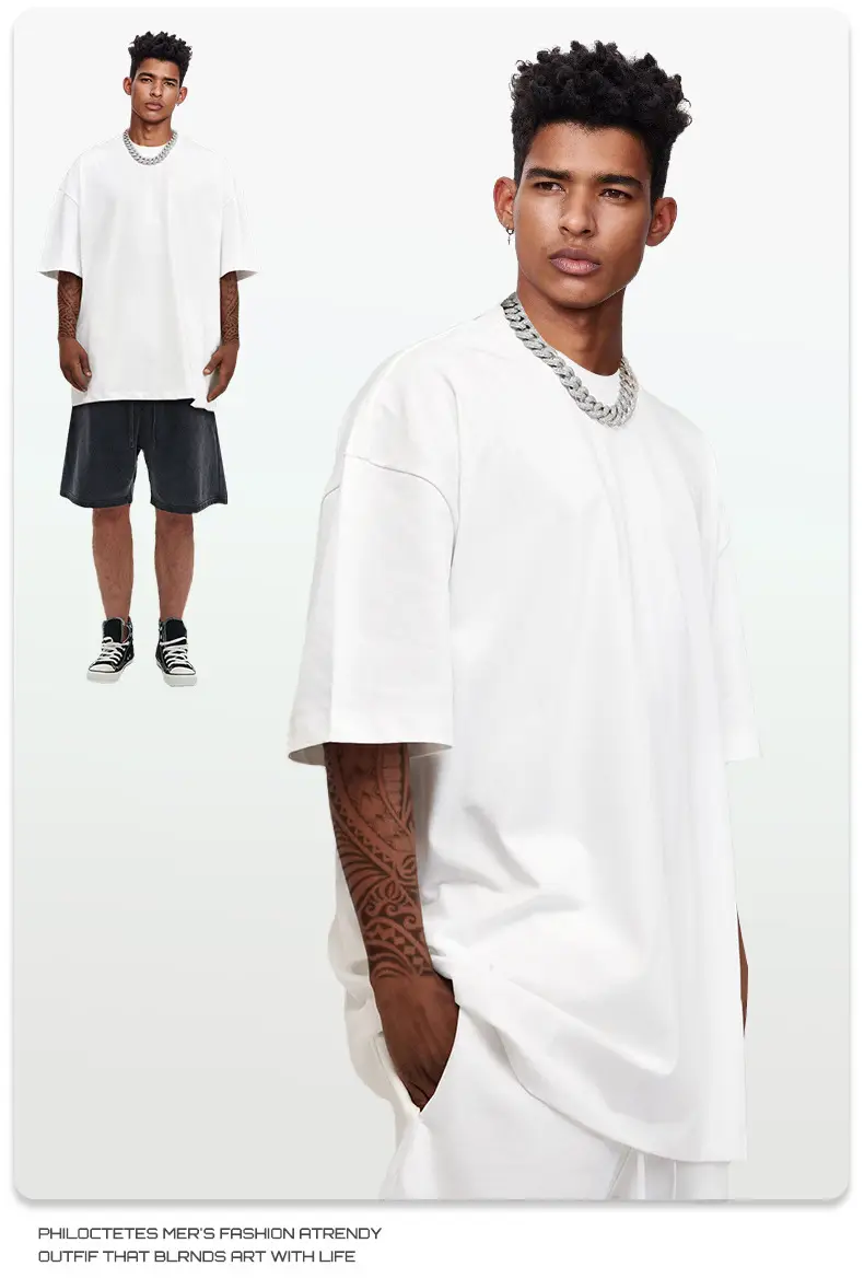 White 305g Cotton Short Sleeve T-Shirt for Men Women — feature 18