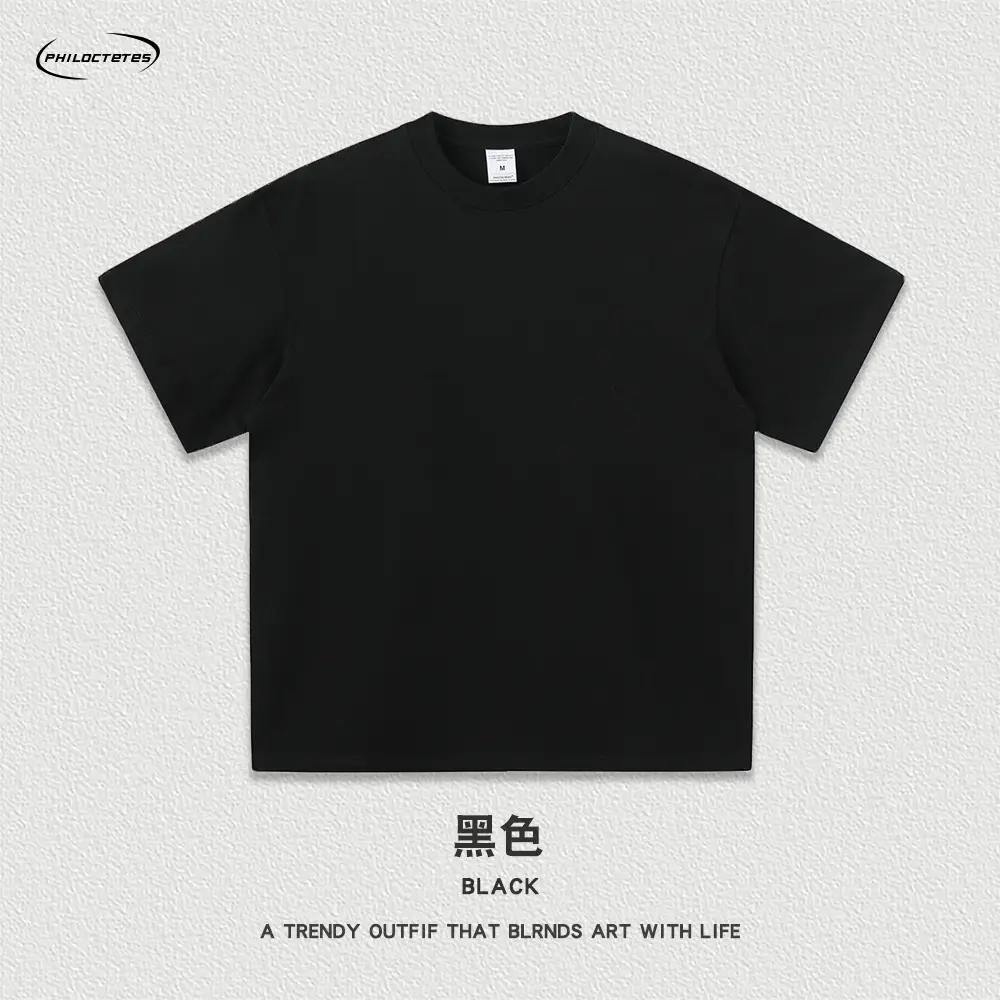 White 305g Cotton Short Sleeve T-Shirt for Men Women - Image 2