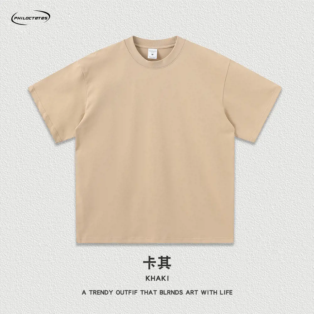 White 305g Cotton Short Sleeve T-Shirt for Men Women - Image 4