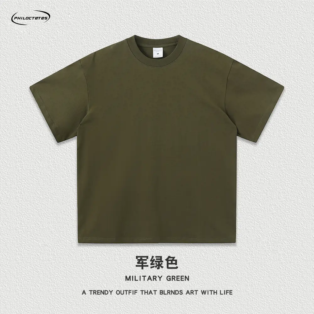 White 305g Cotton Short Sleeve T-Shirt for Men Women - Image 5