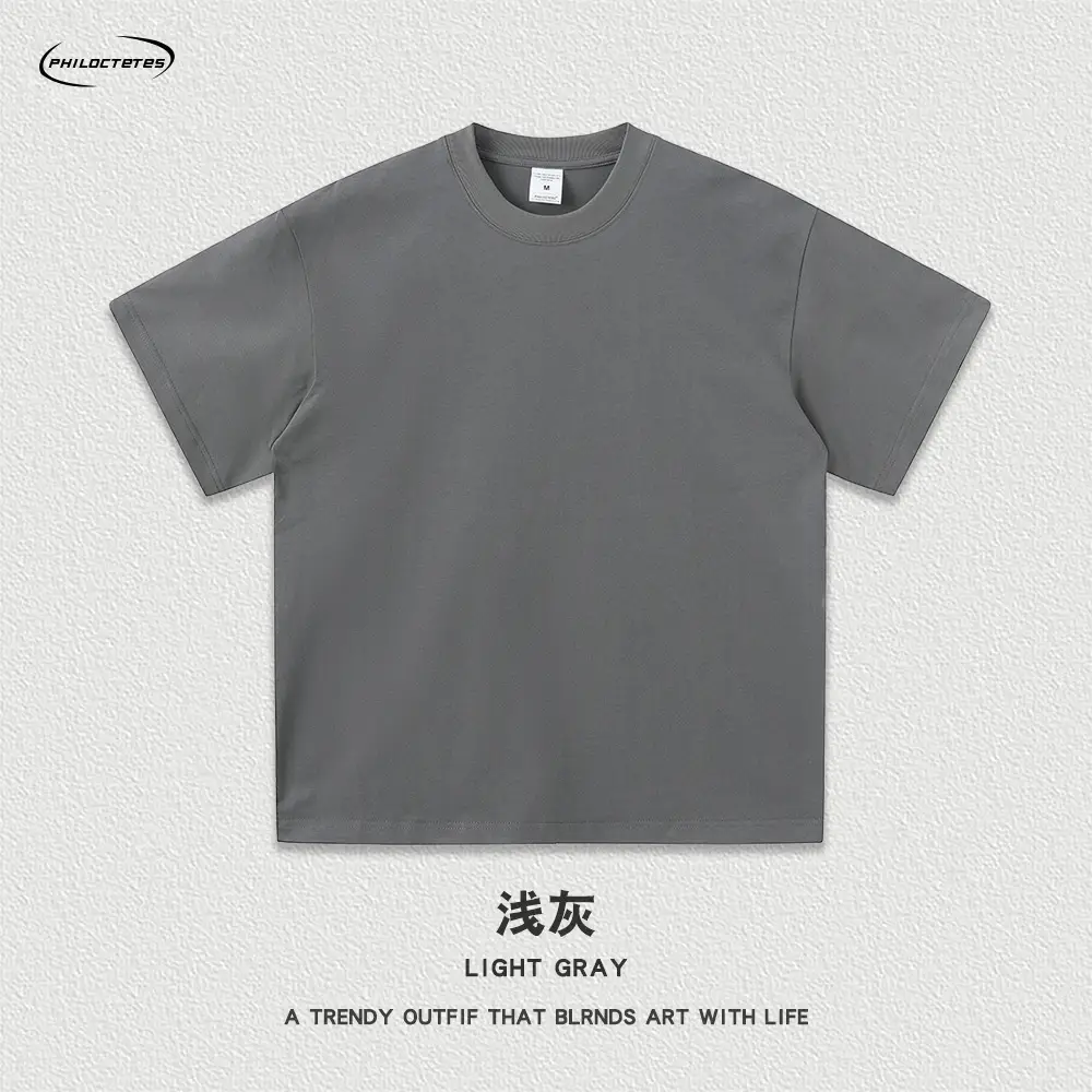 White 305g Cotton Short Sleeve T-Shirt for Men Women - Image 7